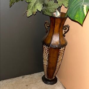 Elegant Brown and Cream Vase